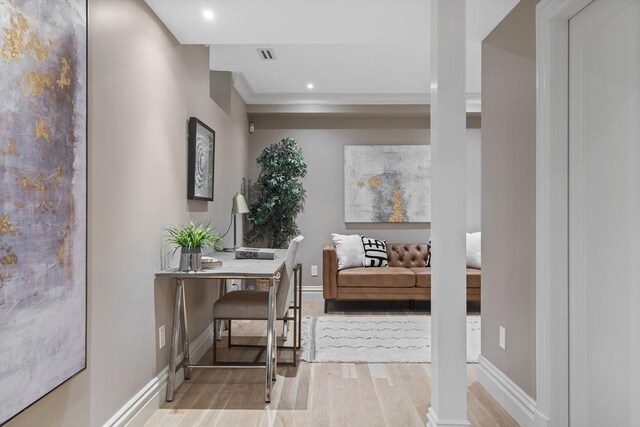 17 Alveston St Unit A, Boston, MA 02130 - office with visible vents, recessed lighting, baseboards, and wood finished floors