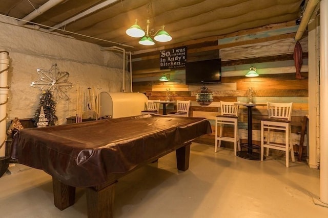 44 Fairview St, Fitchburg, MA 01420 - game room with concrete flooring and billiards