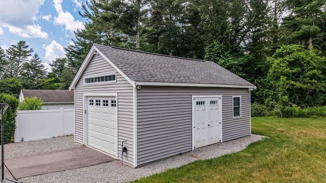 489 Main St, Acushnet, MA 02743 - detached garage with view of wooded area