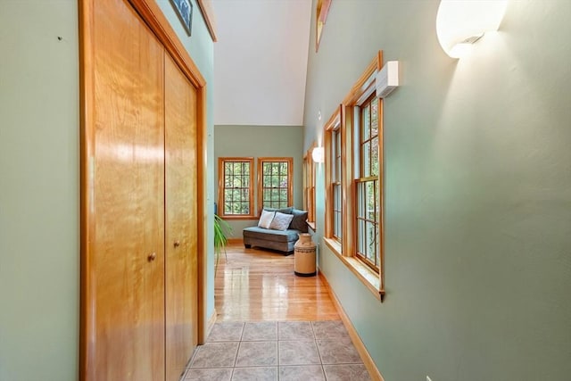 213 N Worcester St, Norton, MA 02766 - hallway featuring a towering ceiling and light tile patterned flooring