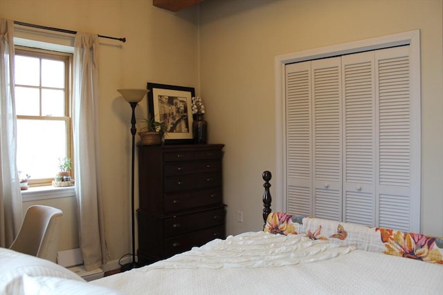 bedroom featuring a closet
