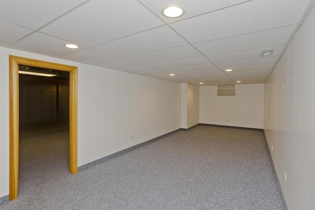 24 High Pines Cir Unit 24, Wilbraham, MA 01095 - finished basement with carpet floors, baseboards, recessed lighting, and a paneled ceiling
