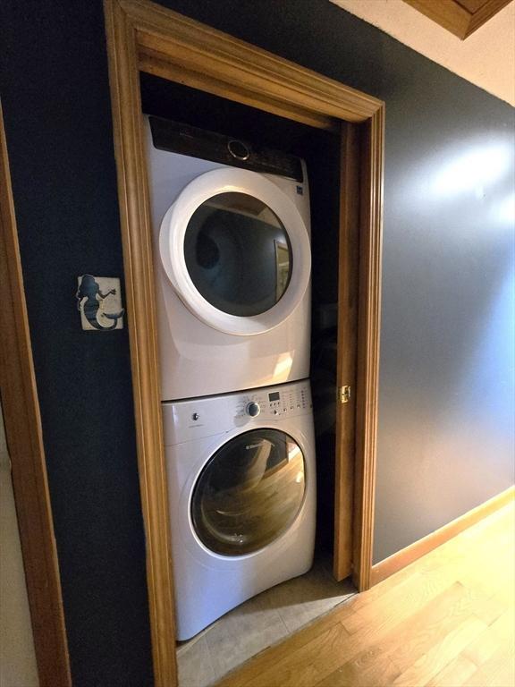 14 Many Oaks Cir, Yarmouth, MA 02675 - laundry area featuring estacked washer and dryer