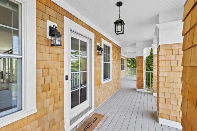 wooden deck with a porch
