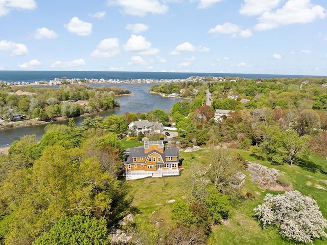 view of subject property featuring a large body of water