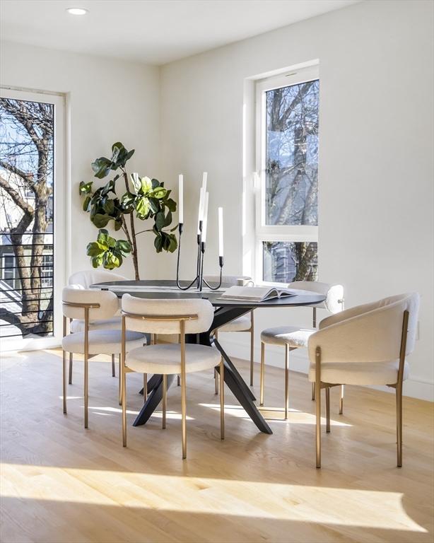 dining area featuring light hardwood / wood-style flooring