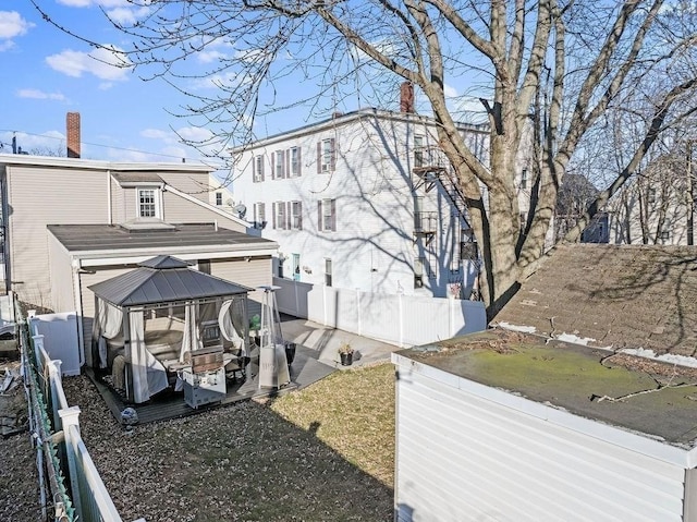 exterior space featuring a gazebo