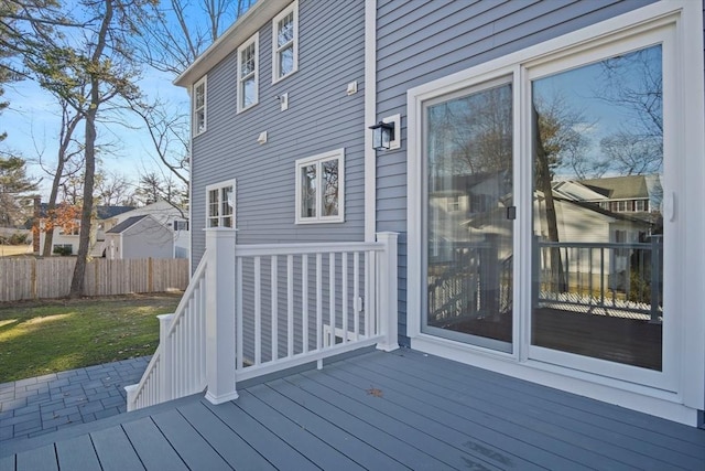 deck featuring a yard