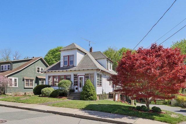 26 W Walnut St, Milford, MA 01757 - bungalow-style house featuring a chimney and a front yard