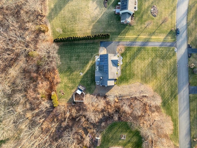 bird's eye view with a rural view