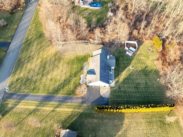 drone / aerial view featuring a rural view