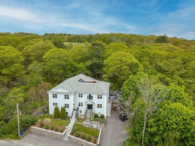 32 Witham St Unit B, Gloucester, MA 01930 - aerial view of property and surrounding area with a forest
