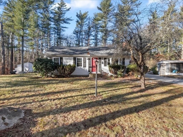 ranch-style house with a front yard