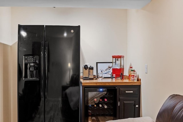 407 Mountain Rd, Jaffrey, NH 03452 - bar with black fridge, bar area, and beverage cooler
