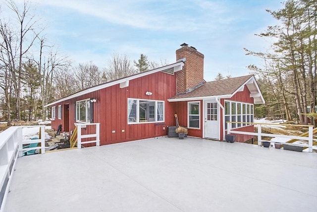 407 Mountain Rd, Jaffrey, NH 03452 - exterior space featuring a chimney and a patio area