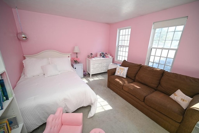 bedroom featuring carpet