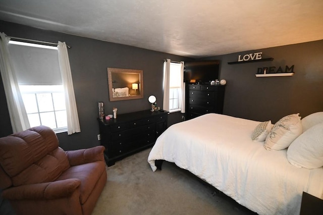 bedroom featuring carpet