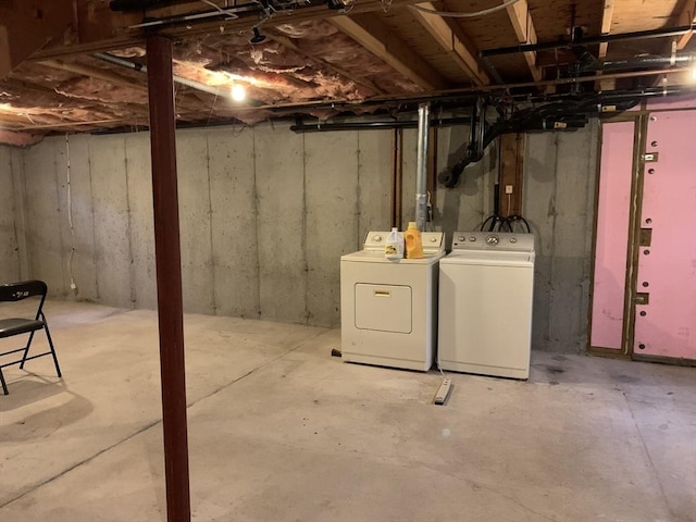 255 Massasoit Rd, Eastham, MA 02642 - unfinished basement with washing machine and clothes dryer