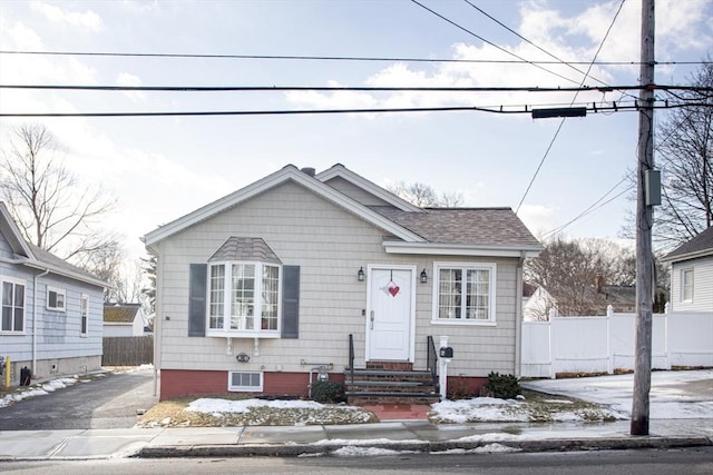 view of bungalow-style house