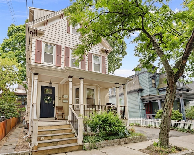 view of front of property with covered porch