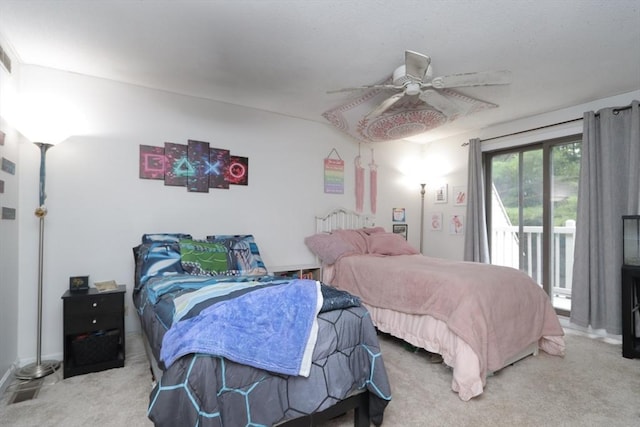 419 Southwick Rd Unit A3, Westfield, MA 01085 - carpeted bedroom with access to exterior and ceiling fan
