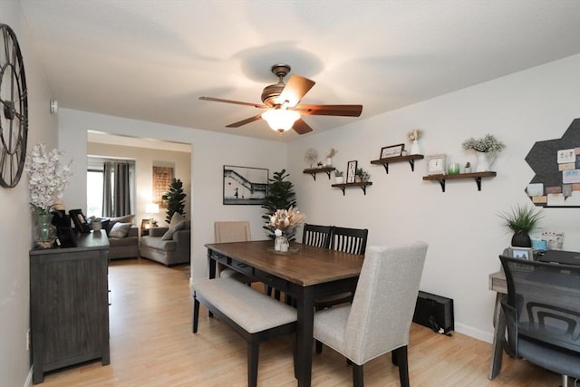 419 Southwick Rd Unit A3, Westfield, MA 01085 - dining area with light wood-style floors and a ceiling fan