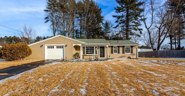 single story home featuring a garage