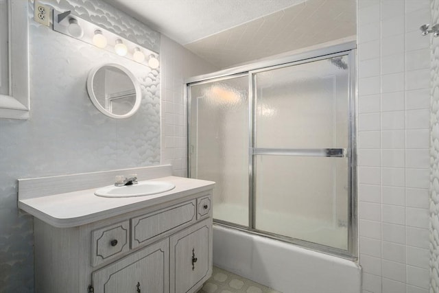 114 Byron St, Boston, MA 02128 - bathroom featuring vanity and enclosed tub / shower combo