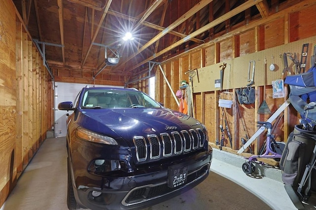 garage featuring a garage door opener