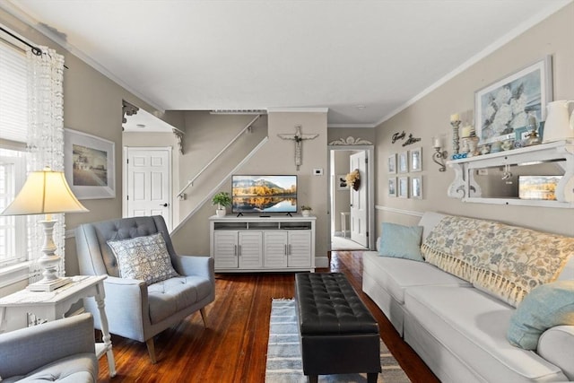 47-49 Dean St, Norton, MA 02766 - living room with wood-type flooring and ornamental molding