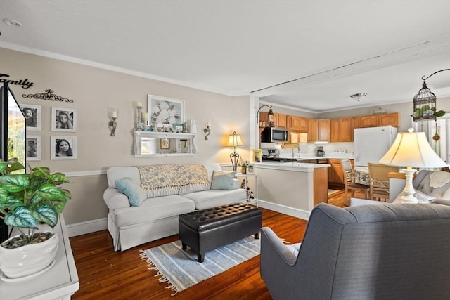 47-49 Dean St, Norton, MA 02766 - living area with wood finished floors and crown molding