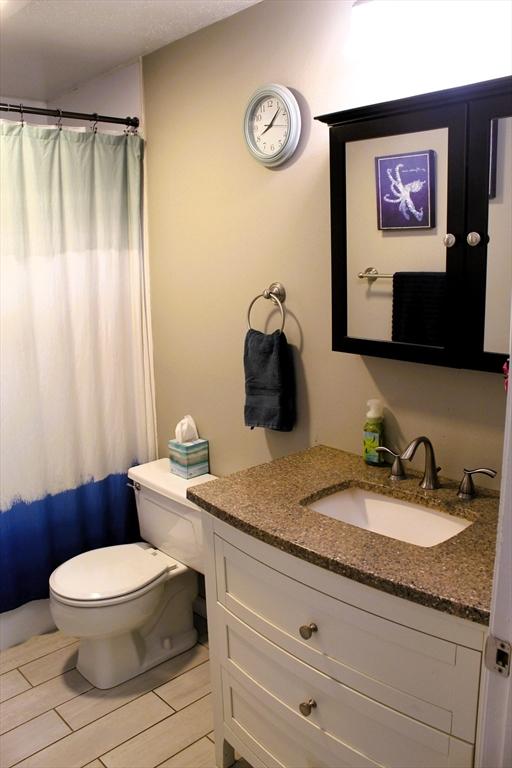 13 Laurana Ln, Hadley, MA 01035 - bathroom featuring vanity, toilet, and a shower with shower curtain