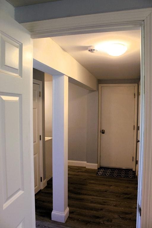 13 Laurana Ln, Hadley, MA 01035 - corridor featuring dark wood-style floors and baseboards