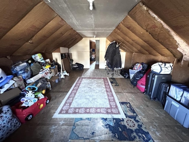 view of unfinished attic