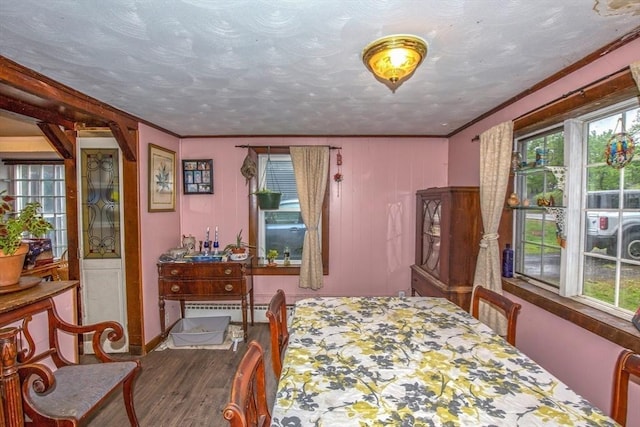 8 N Longyard Rd, Southwick, MA 01077 - bedroom featuring wood finished floors, crown molding, and a baseboard radiator