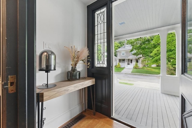 18 Alden St, Newton, MA 02459 - entryway with light wood-style flooring