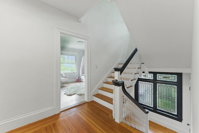 18 Alden St, Newton, MA 02459 - stairway with wood finished floors and baseboards