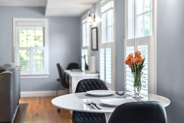 606 W Falmouth Hwy Unit 7, Falmouth, MA 02540 - dining space with plenty of natural light, baseboards, and wood finished floors