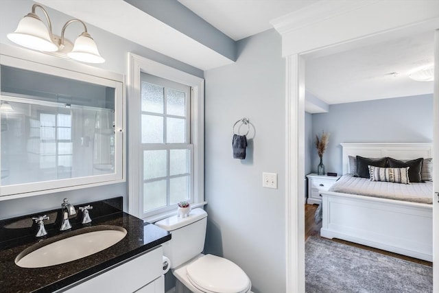 606 W Falmouth Hwy Unit 7, Falmouth, MA 02540 - bathroom with wood finished floors, toilet, and vanity