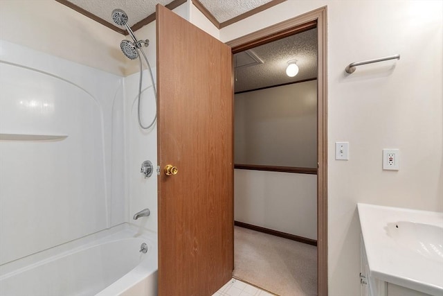 24 Mountainshire Dr Unit 24, Worcester, MA 01606 - full bathroom featuring a textured ceiling, shower / washtub combination, and vanity