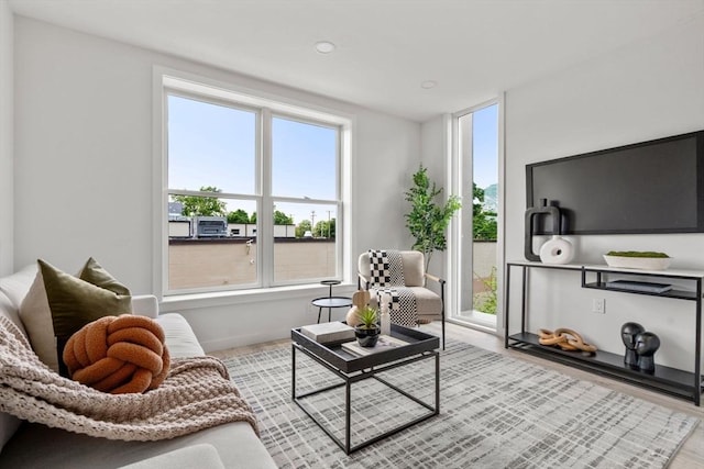 602 Canterbury Unit 5, Boston, MA 02131 - living area with healthy amount of natural light, recessed lighting, and wood finished floors