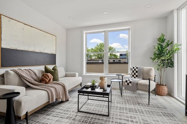 602 Canterbury Unit 5, Boston, MA 02131 - living area with plenty of natural light, wood finished floors, and recessed lighting