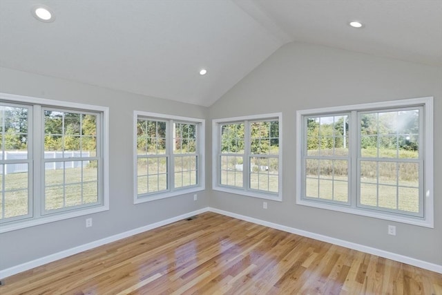unfurnished sunroom with a wealth of natural light