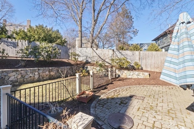 view of patio / terrace featuring a fenced backyard