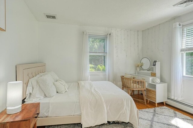 13 Woodland Dr, Hudson, MA 01749 - bedroom featuring wood finished floors and a baseboard heating unit