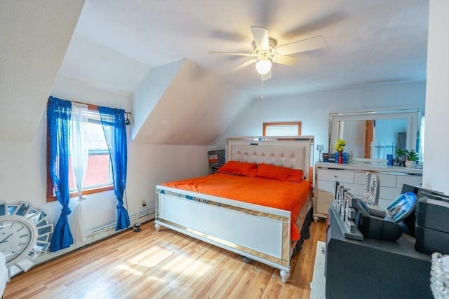 12 Charles St, Brockton, MA 02301 - bedroom with wood finished floors, multiple windows, lofted ceiling, and ceiling fan