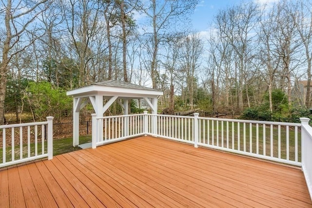 deck featuring a gazebo