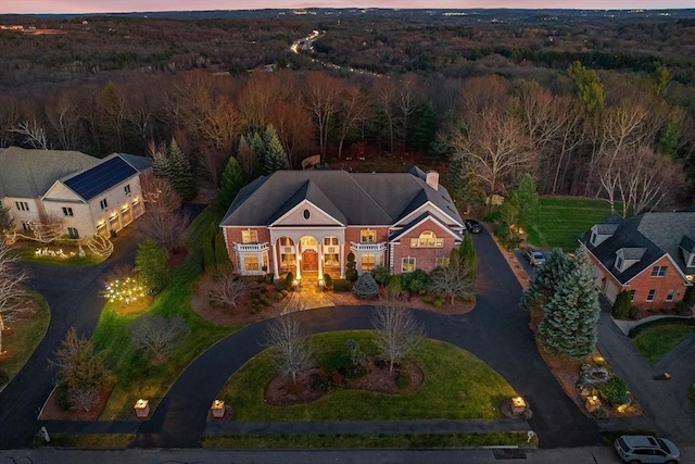30 Bridle Path, Shrewsbury, MA 01545 - aerial view at dusk with a wooded view