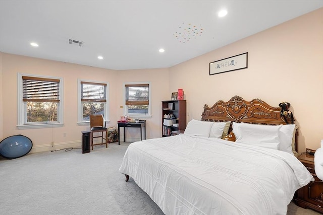 30 Bridle Path, Shrewsbury, MA 01545 - bedroom featuring baseboards, light carpet, recessed lighting, and visible vents