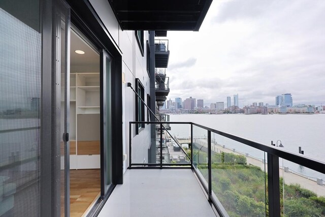 balcony with a water view